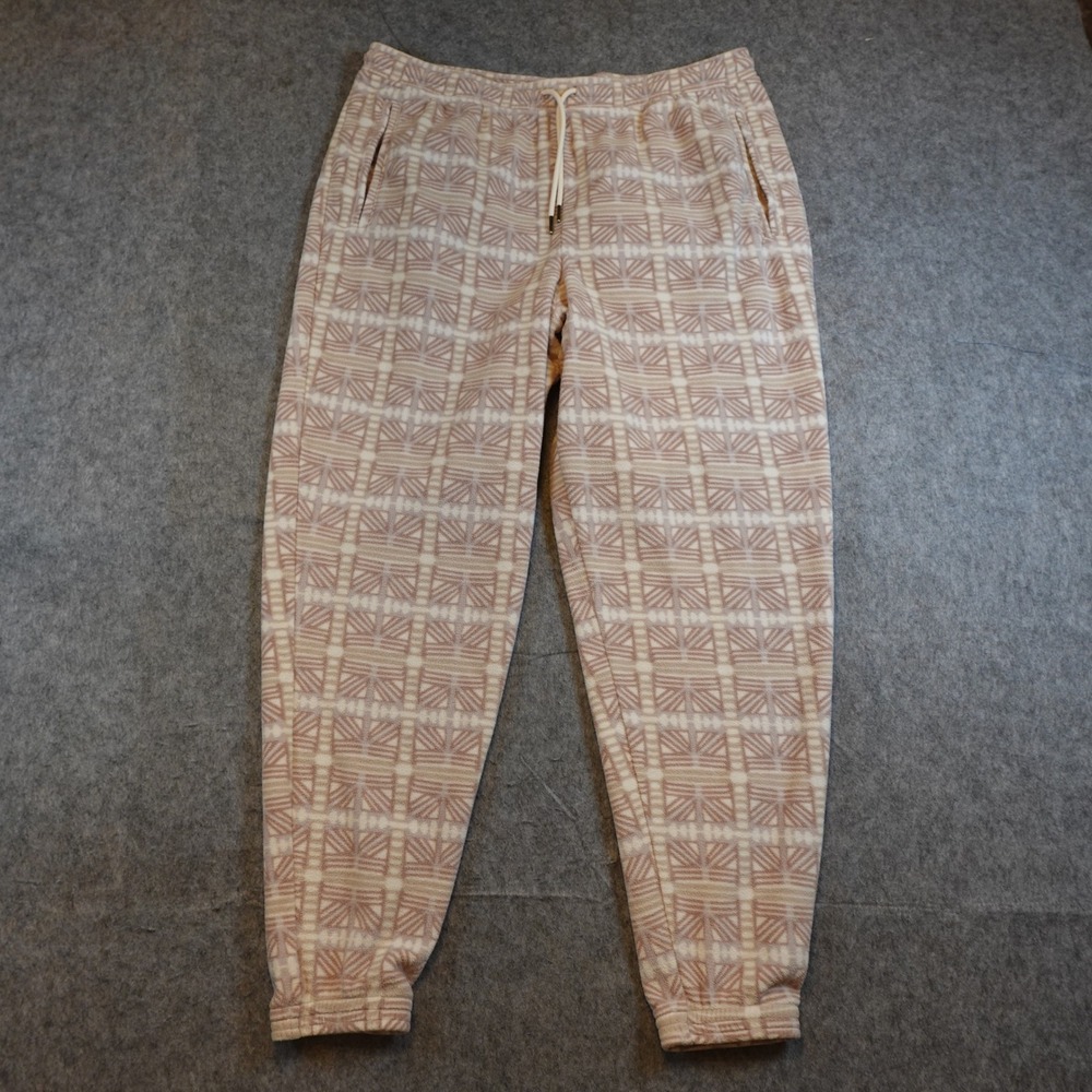Patagonia Pant Women Extra Large Pink Micro D Joggers Synchilla Fleece Geometric